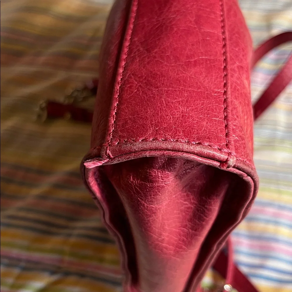 The Sak Pink Pleated Red Leather Shoulder‎ Bag GUC